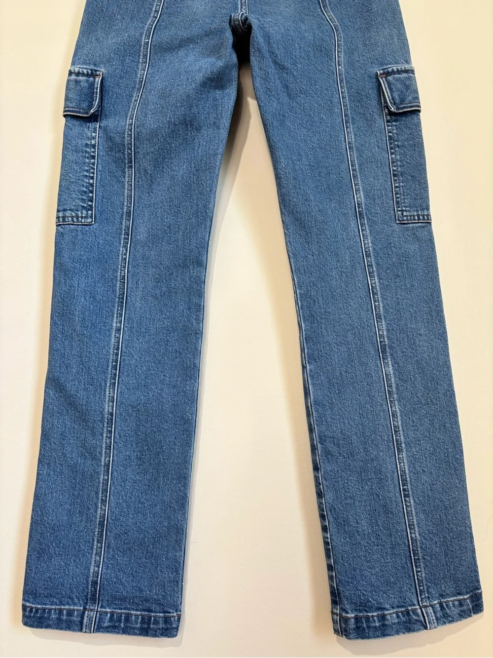 Madewell Preppy Grunge Utility High Rise 90s Straight Leg Cargo Jeans W23/ L29